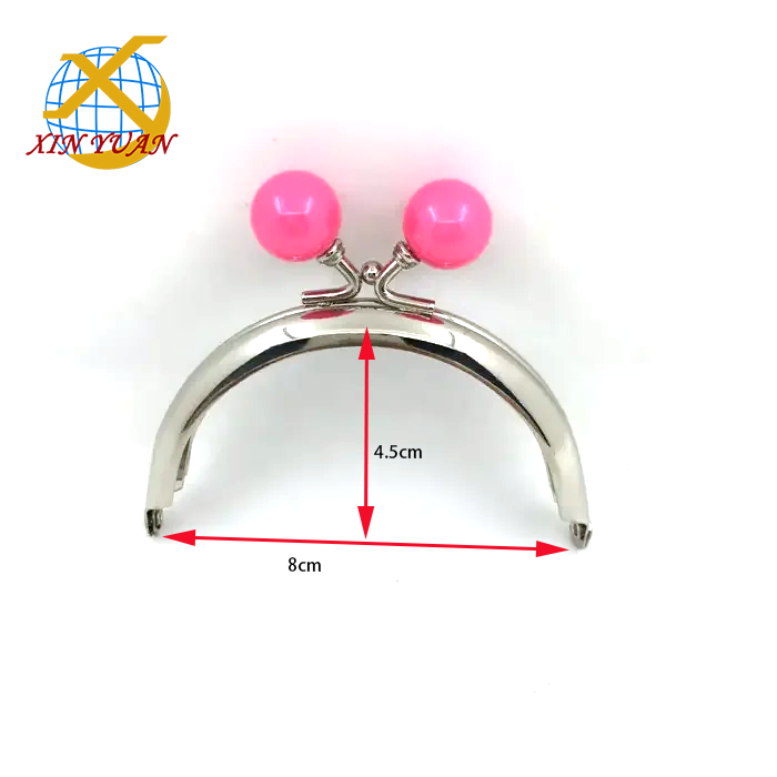 Popular Bead 8*4.5cm nickel Kiss Clasp clip hardware Glue in Purse Frame Bag DIY Frame Metal accessories