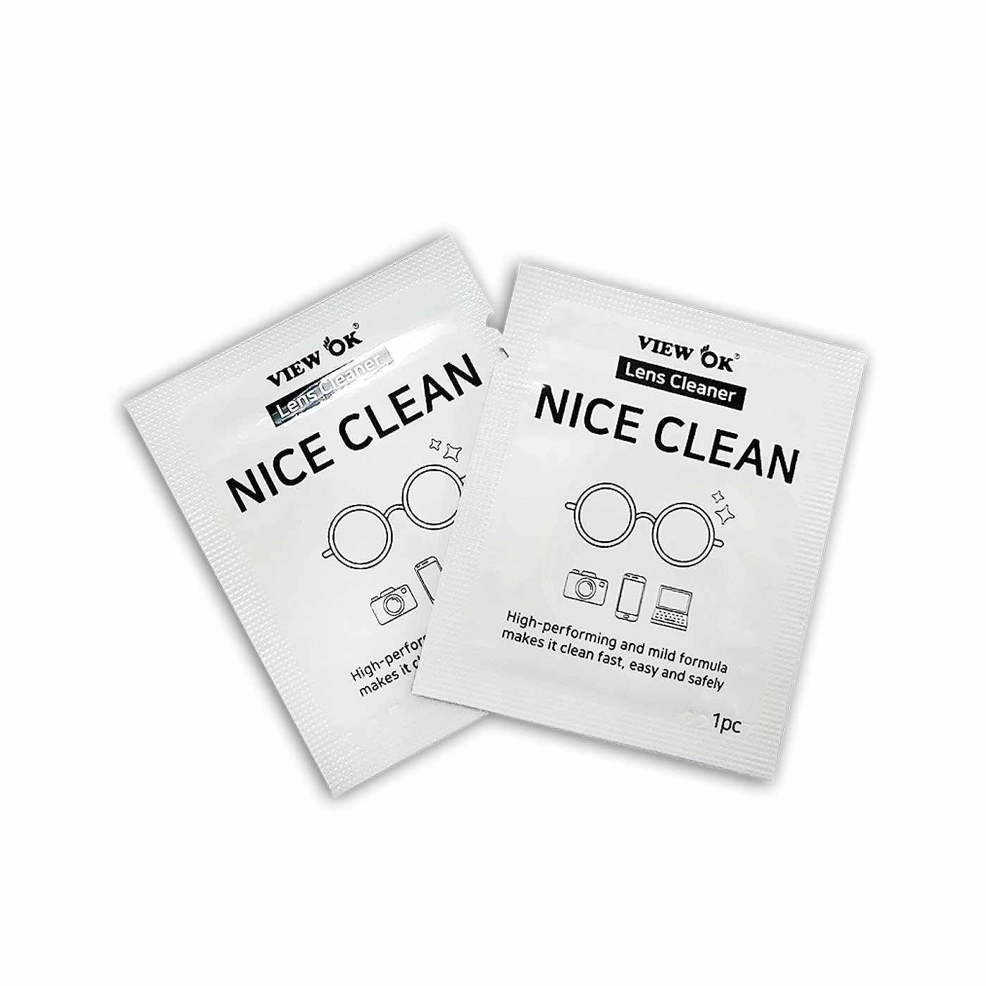 Nice Clean Lens Wipes Pre-moistened Individually Wrapped Wipes High Performing Formula Eyeglass Lens Cleaner Anti-Reflection