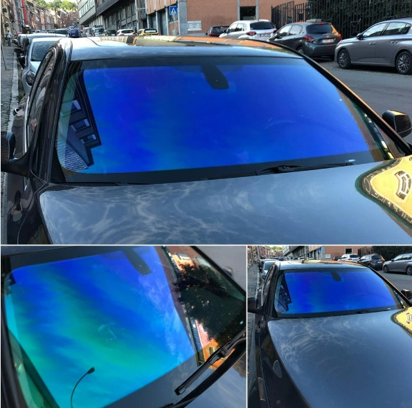 NKODA windowscreen Heat Insulation UV Rejection 1.52*30m Window Tint Film Cars UV Block blue  windshield chameleon tint