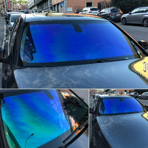 NKODA windowscreen Heat Insulation UV Rejection 1.52*30m Window Tint Film Cars UV Block blue  windshield chameleon tint