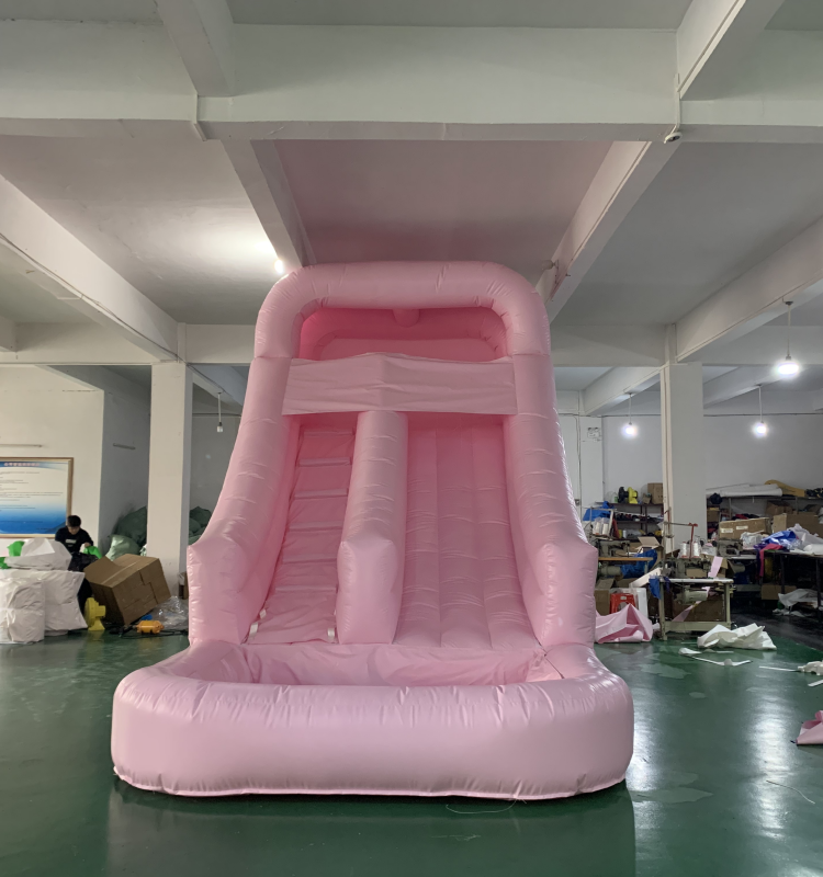 commercial white PVC 20F inflatable water double slide Inflatable Bouncy slide for kids