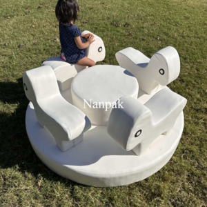 Popular white nude customized soft play merry go round rental party event merry go round soft play child playground soft play