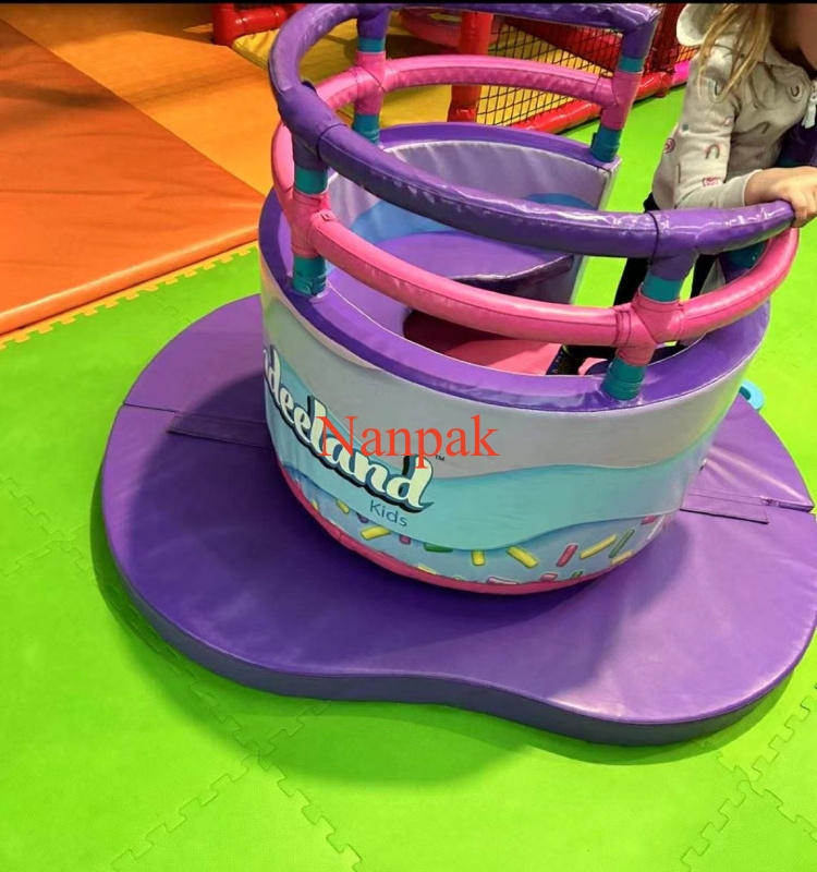 Popular white nude customized soft play merry go round rental party event merry go round soft play child playground soft play