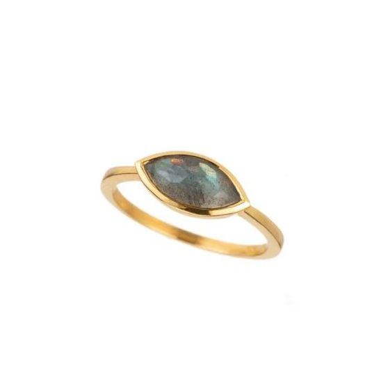 Labradorite Sterling Silver Ring Natural Labradorite 18K Gold Vermeil 925 Sterling Silver Bezel Set Handmade Ring Gemstone Rings