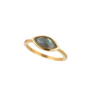 Labradorite Sterling Silver Ring Natural Labradorite 18K Gold Vermeil 925 Sterling Silver Bezel Set Handmade Ring Gemstone Rings