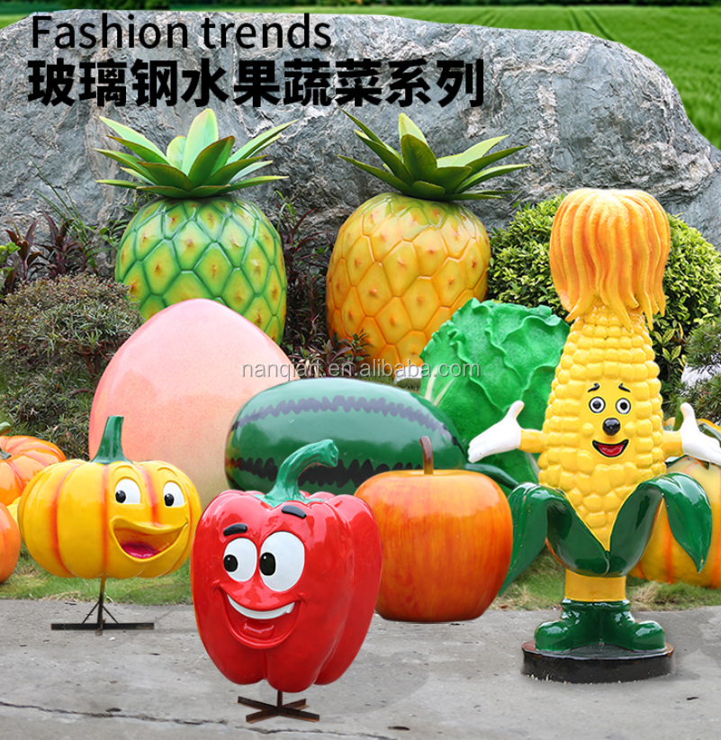 Park Garden Decoration Lifesize Sculpture Art Fiberglass Cartoon Funny Pumpkin Statues