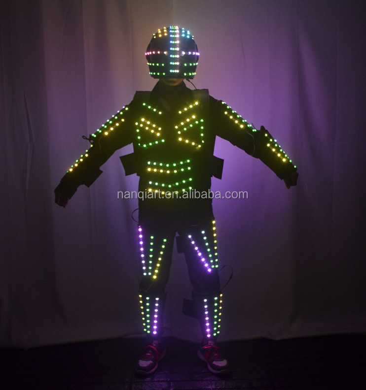 Wholesale Cheap Performance Stilt Costumes Nightclubs Party Props Handmade High Quality Fabrics Colorful Luminous LED Costumes