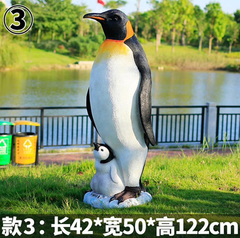 New Arrival Hand Crafted Fiberglass Resin Realistic Life Size Penguin Statue Animal Sculpture For Garden Decoration