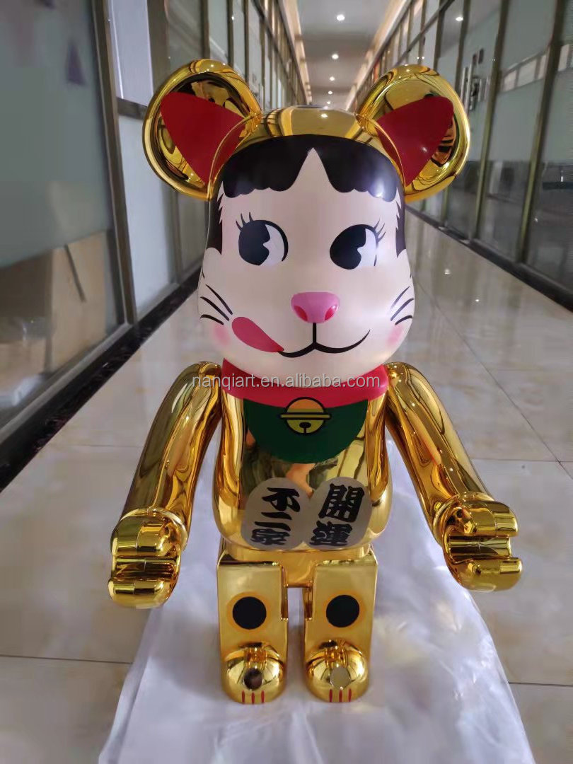 Home Decoration Statue Creative Design Cartoon Figure Toy Handmade High Quality ABS Electroplated Bright 70cm 1000% Bearbrick