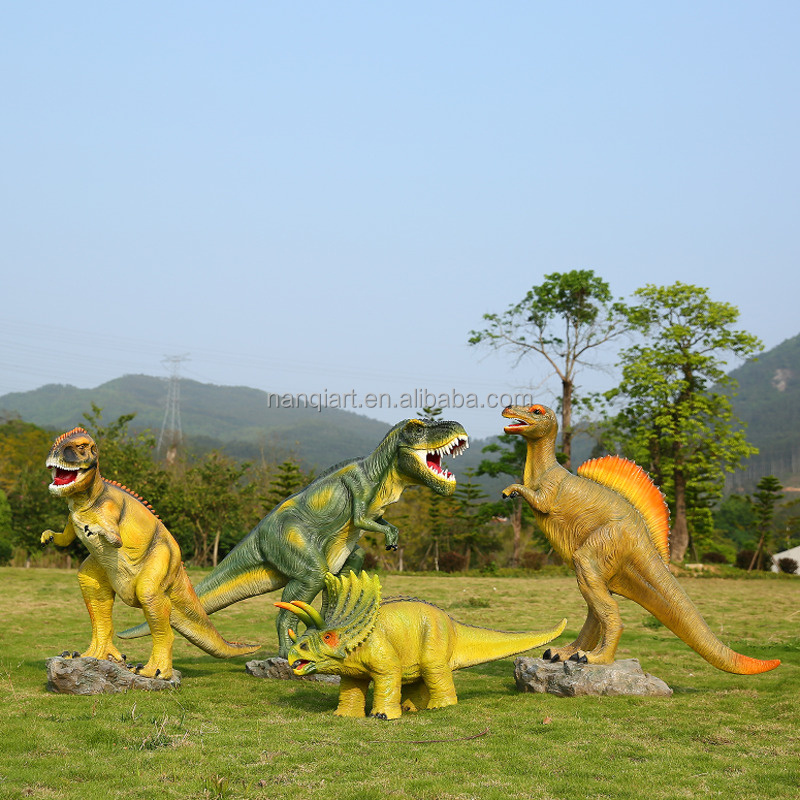 Nanchi Art Hot Sale Animal Dinosaur Statues Large Outdoor Garden Park Decor Sculpture Life Size Fiberglass Dinosaur Statues