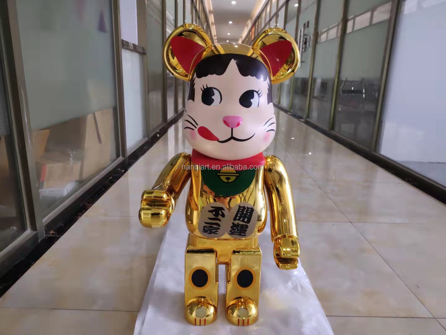 Home Decoration Statue Creative Design Cartoon Figure Toy Handmade High Quality ABS Electroplated Bright 70cm 1000% Bearbrick