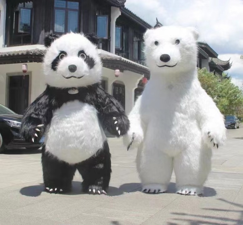 Factory Hot Sale Cartoon Walking Lovely Animal Panda Adult mascot costume for Amusement park