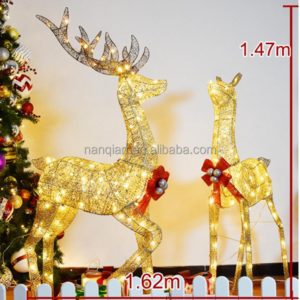 Wholesale Christmas Decoration Supply Home Theme Wedding Party Props Life Size Christmas Reindeer With LED Lights