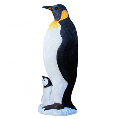 New Arrival Hand Crafted Fiberglass Resin Realistic Life Size Penguin Statue Animal Sculpture For Garden Decoration