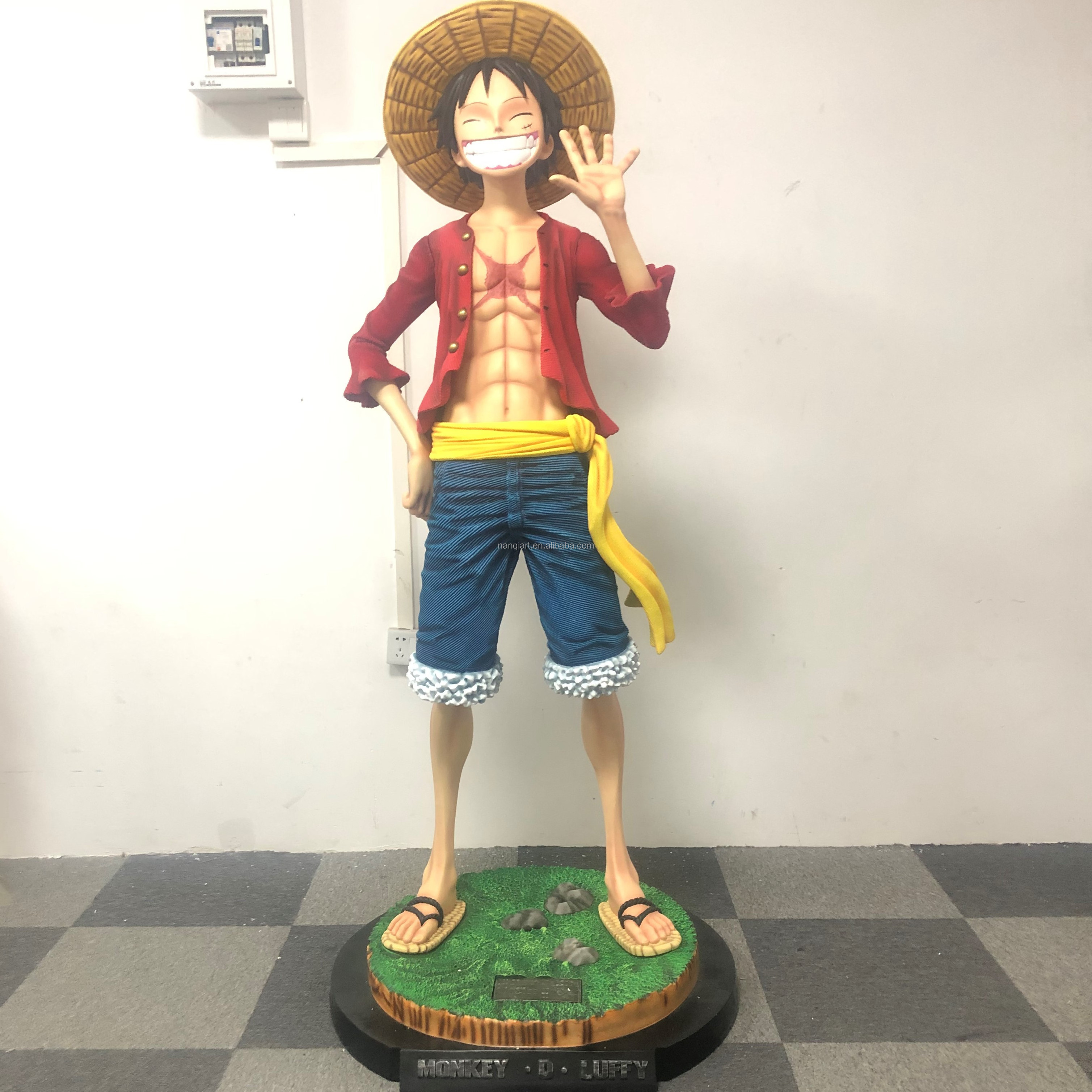 Hot Sale  life size resin Anime statue  Japanese Cartoon Anime Sculpture Luffy Statue 1/2 Anime Luffy Staue Figure