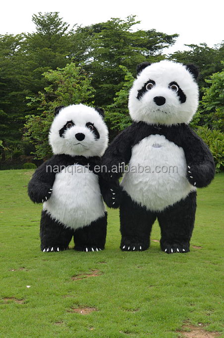 Christmas Party Props Life Size Funny Mascot Costumes Nanchi Hot Sale Cheap Inflatable Cartoon Costumes Bear For Adults