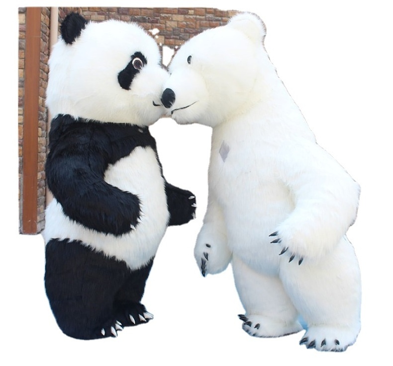 Business Promotion Handmade Animal Inflatable Panda Costume Attractive Hot Sale Cosplay Polar Bear Suits for Performances