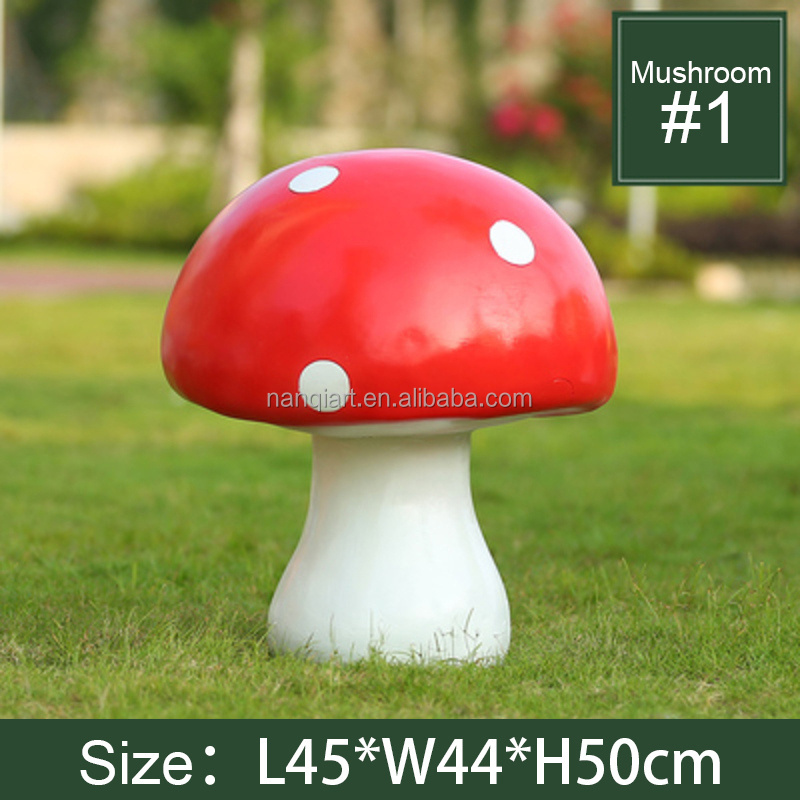 Mushroom Statues Nanchi Art Resin Crafts Outdoor Garden Park Party Decor Prop Fiberglass Cartoon Lovely Red Mushroom Sculptures