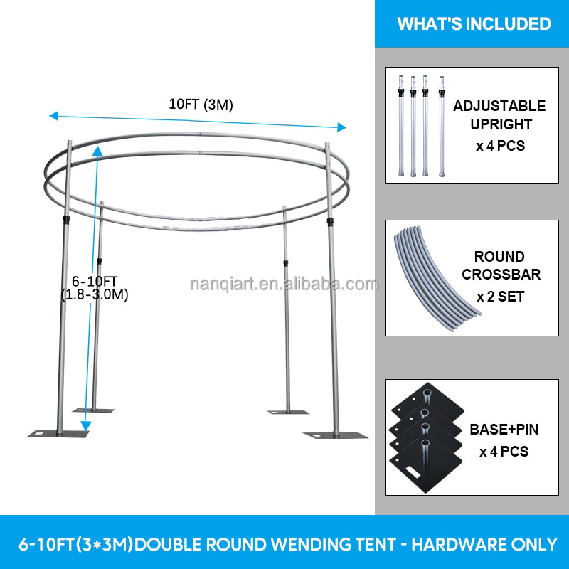 Hot Sale Event Wedding Party Decor Props Adjustable 3M Dome Aluminium Pipe And Drape Backdrop Stand Kit Flowers Display Stand