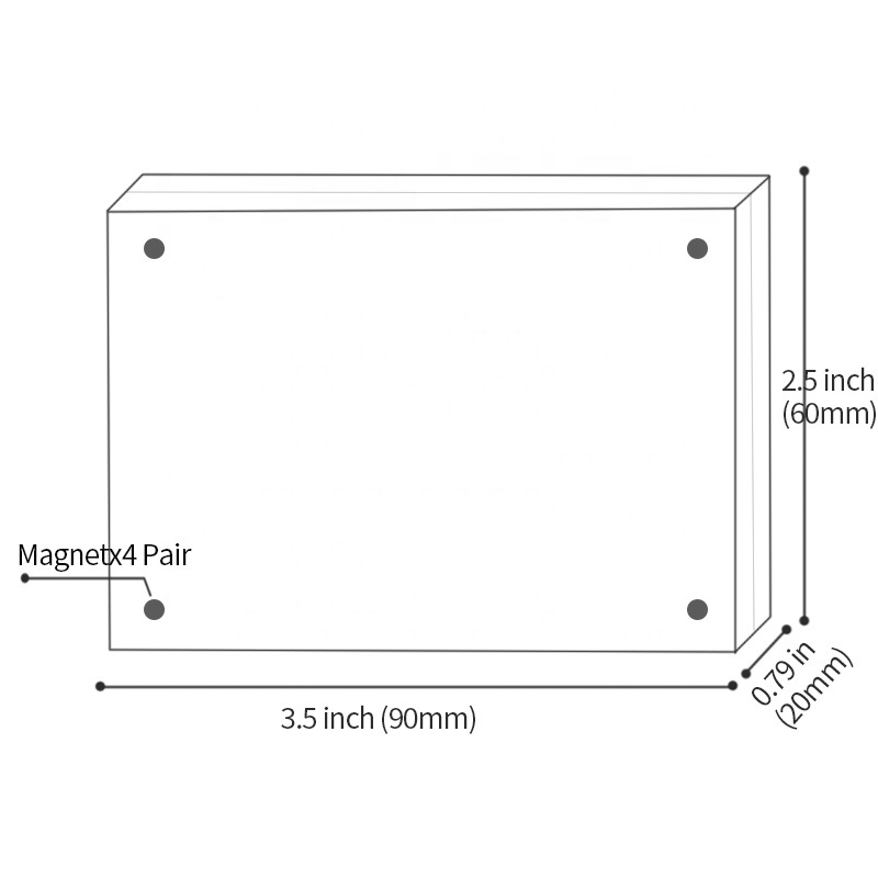 Clear Double Sided Magnetic Photo Block Frame 2.5x3.5 Inch Acrylic Picture Frame Wallet Small Picture Frames 2x3