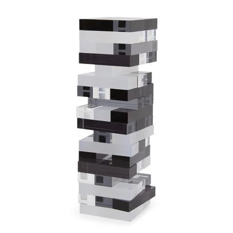 Acrylic Custom Mini Stacking Game Blocks Set Transparent Lucite Giant Tumbling Tower