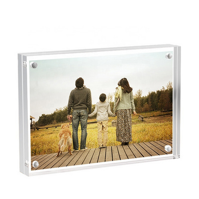 Clear Double Sided Magnetic Photo Block Frame 2.5x3.5 Inch Acrylic Picture Frame Wallet Small Picture Frames 2x3