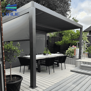 Customized Deluxe 3*4m Aluminium Pergola Modern Design Bioclimatic Awning Cover Waterproof Louvre Roof Louver Gazebo Outdoor