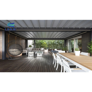 Customized Made Gazebo Snow-Resistant Pavilion Garden Outdoor Sun Shades Manual or Electric Louvered Aluminium Pergola