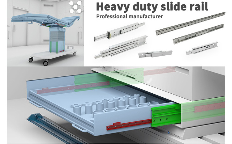 Heavy Duty Drawer Slide Rail 76mm 225kg 500 lbs Load Capacity telescopic channel Heavy Industry Drawer Slide With Lock