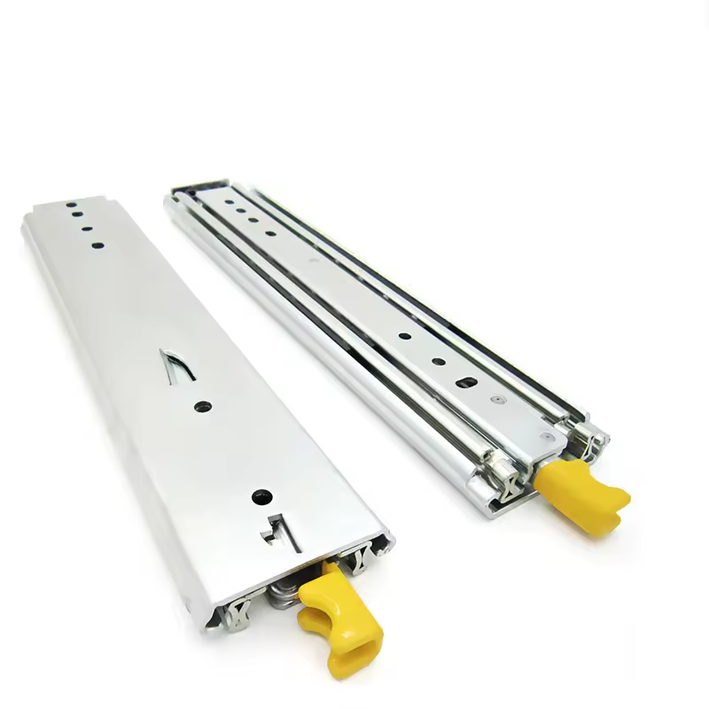 76 wide 20 thick three steel ball industrial telescopic slide rail with lock middle load