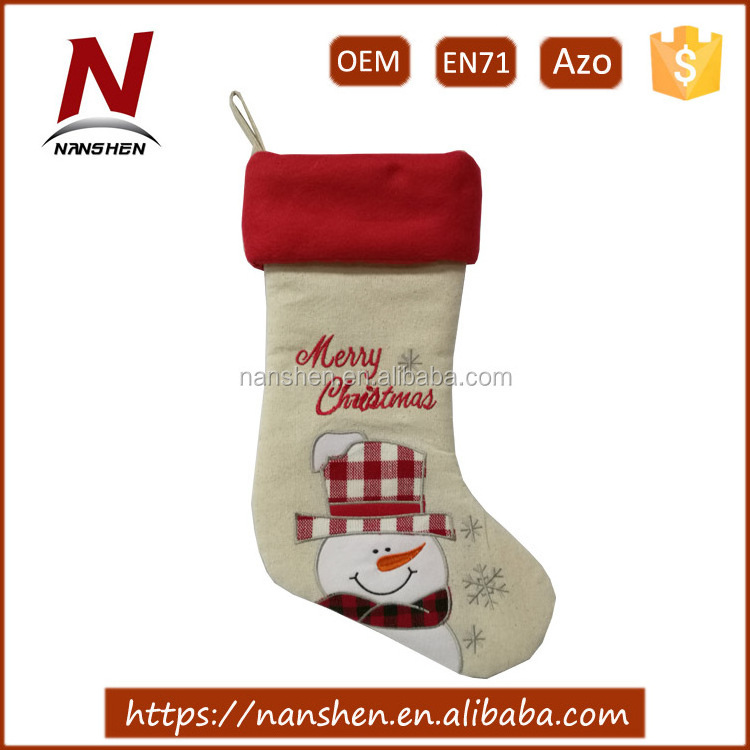 high quality polyester animal stuffed Christmas stocking