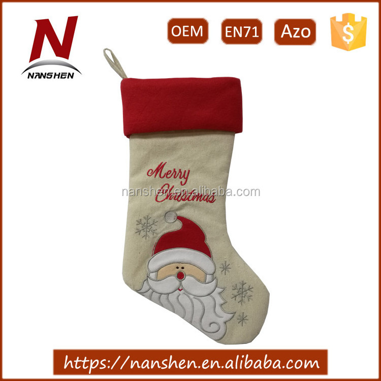 high quality polyester animal stuffed Christmas stocking