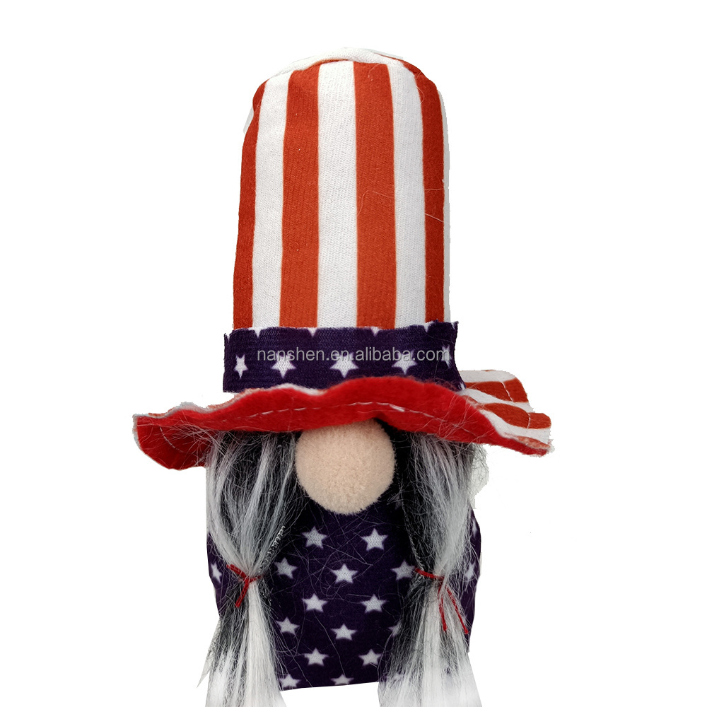 Wholesale 4th Of July Independence Day Mini Patriotic Gnomes Faceless Plush Doll Gnome