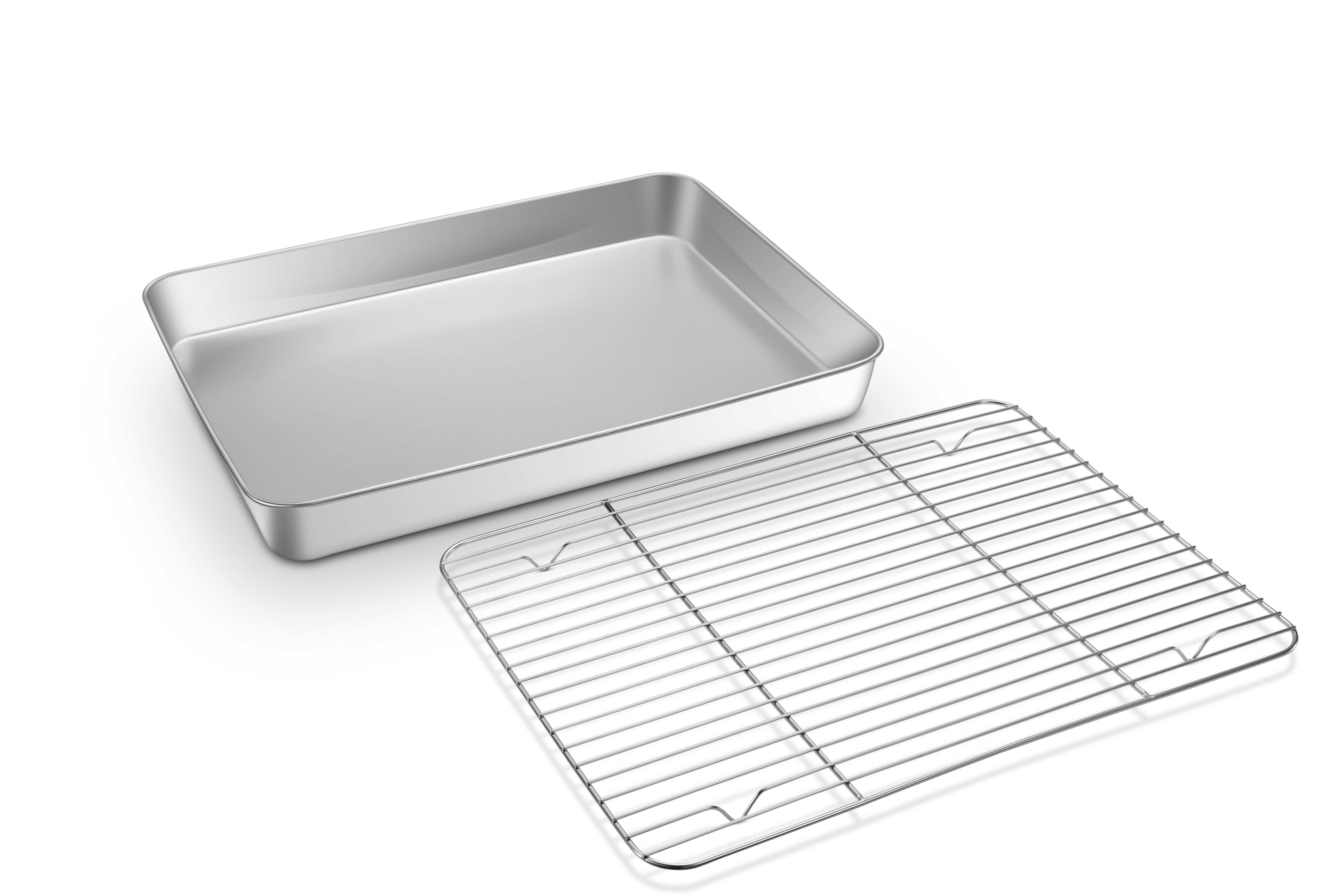 Nansheng Stainless Steel Nonstick Baking Roasting Tray Square Cake Pan Deep Baking Sheet for Oven