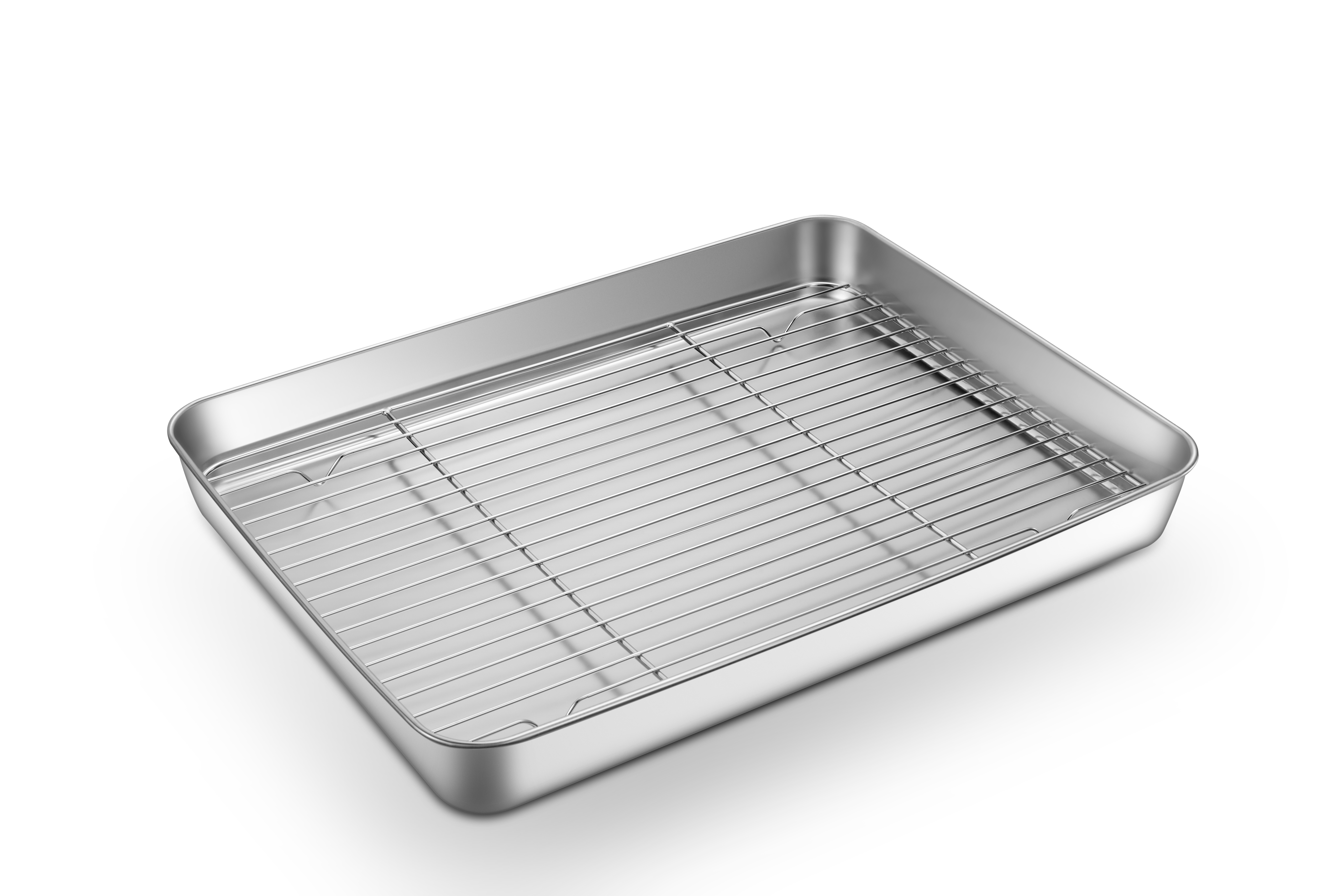 Nansheng Stainless Steel Nonstick Baking Roasting Tray Square Cake Pan Deep Baking Sheet for Oven