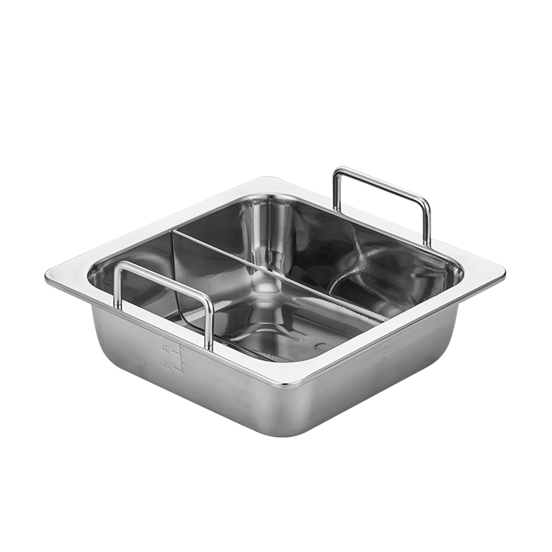 Hot Selling Double Flavor Hot Pot Chinese Induction Hotpot Stainless Steel Square Pot Commercial Cooker Mini Hot Pot