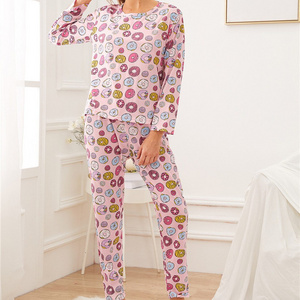 NANTEX Dropshipping Hot Sales Custom Tags Label animal pattern Ladies full set Pajamas 2 Pieces Women Sleepwear Sets