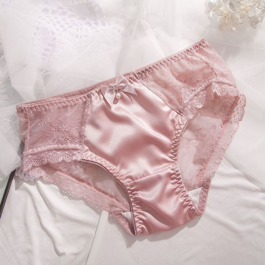 NANTEX Wholesale Four Color Silk Satin Underwear Women's Lace Lady Panties