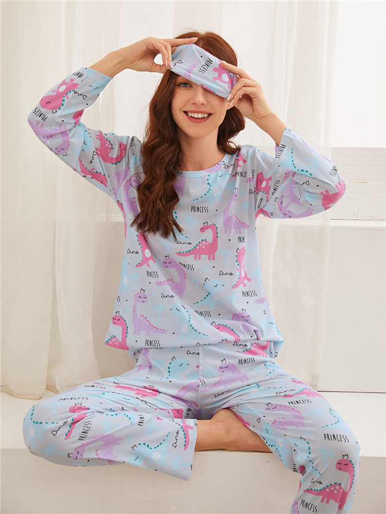 NANTEX New Arrival Women Cartoon Characters Night Wear Sleepwear 2 Piece Pajamas Short&full Sleeve Long Pant Set