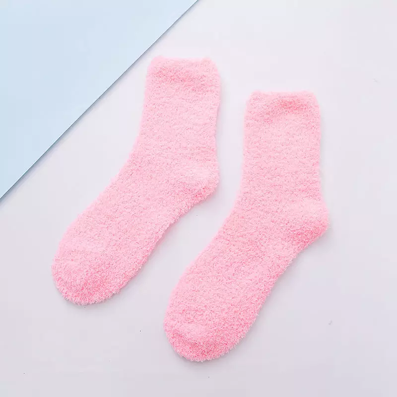 NANTEX Winter Warm Fuzzy Micro Feather Yarn Knitted Plush Slipper Home Floor Women Fluffy Fuzzy Socks