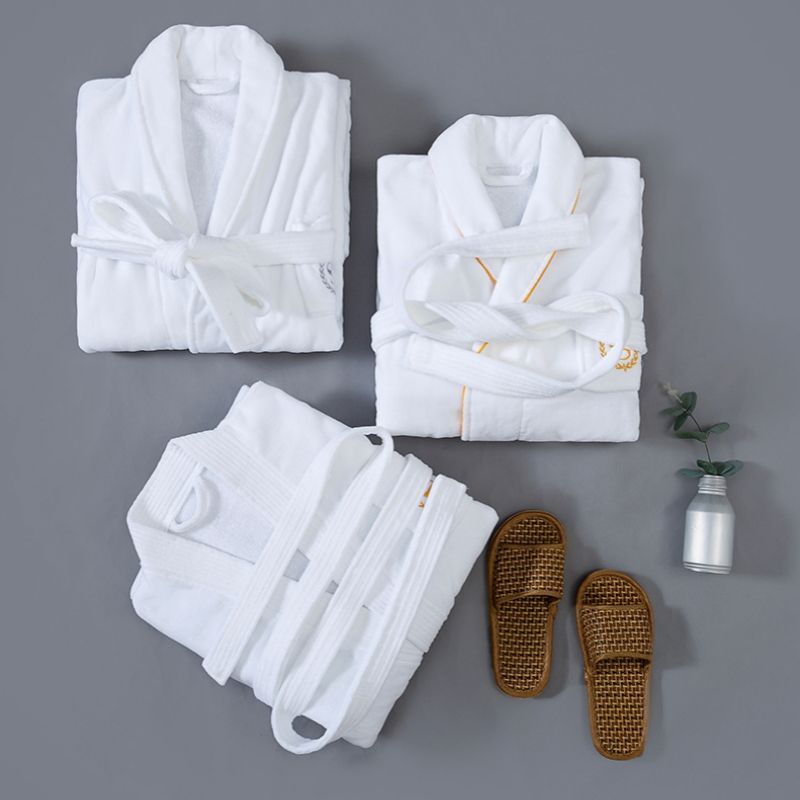 NANTEX Five-star Hotel Bathrobe Cotton Hotel Cut Velvet Towel White Bathrobe Cotton Hotel Bathrobe