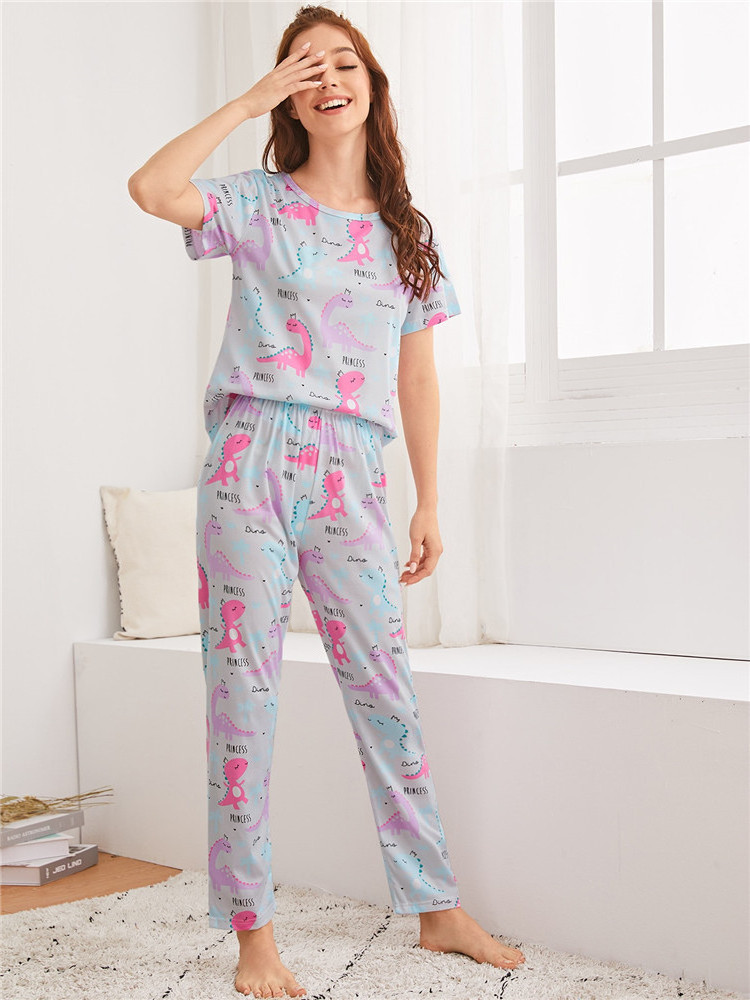 NANTEX Women Sleepwear  Pajama Set 2 Piece Sleep Wear Sets animal pattern Nighty For Ladies Night Suits Lounge Wear Women