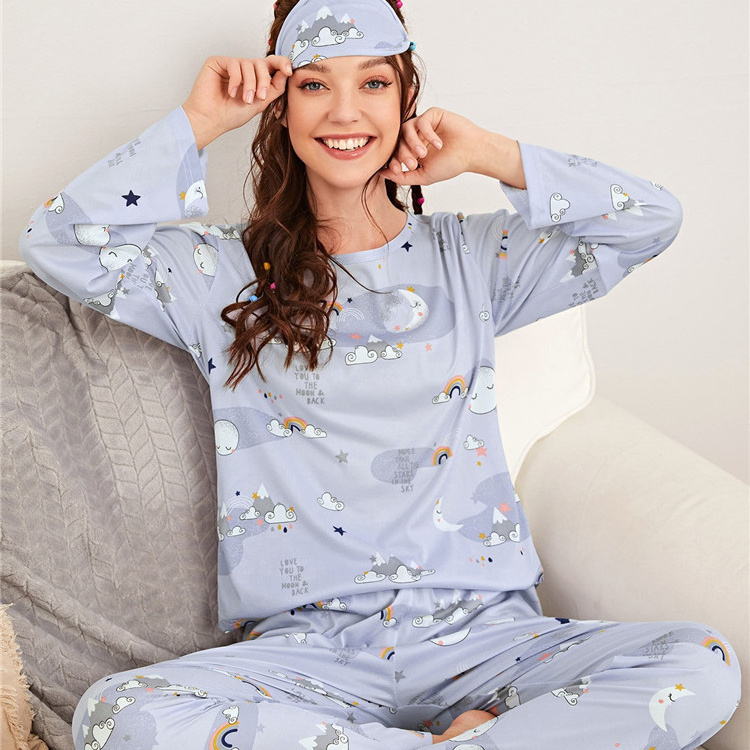 NANTEX Women's Pajamas Set 3 Pcs Floral cute Pj Sets Sleepwear  Nightwear with top  and Pant