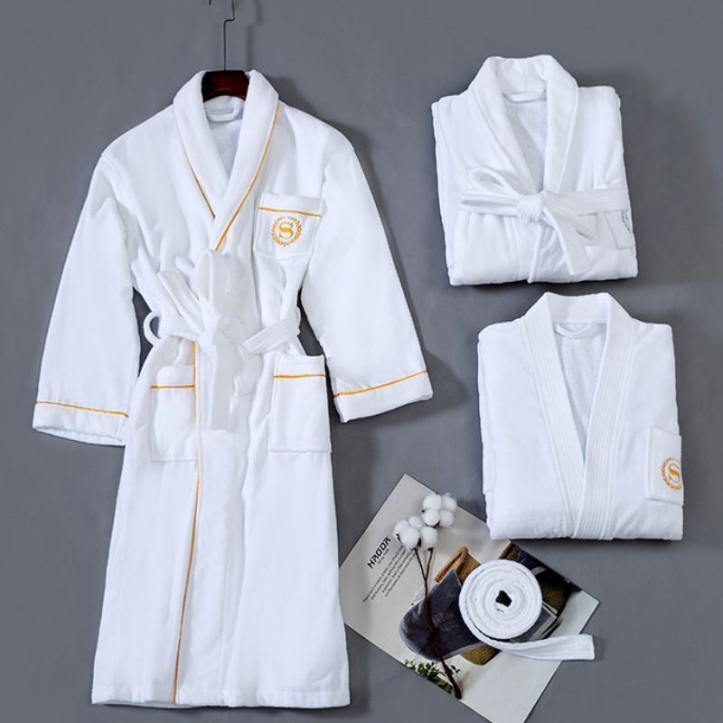 NANTEX Five-star Hotel Bathrobe Cotton Hotel Cut Velvet Towel White Bathrobe Cotton Hotel Bathrobe