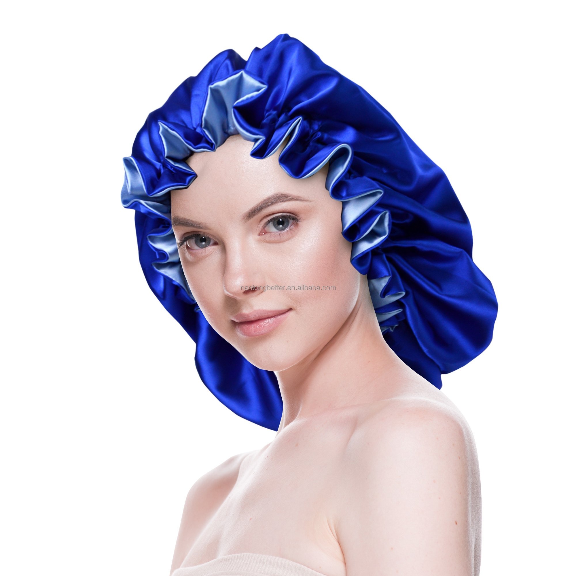 RTS 25 Colors Sleeping Bonnets Double Layer Silk Satin Women Bonnet Cap With Elastic Band For Natural Curly Hair