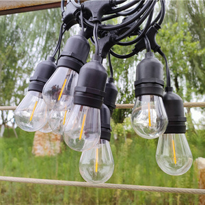 Warm White Smart Outdoor String Lights 15 LED Edison Bulbs IP65 Shatterproof Patio S14 String Lights Outdoor