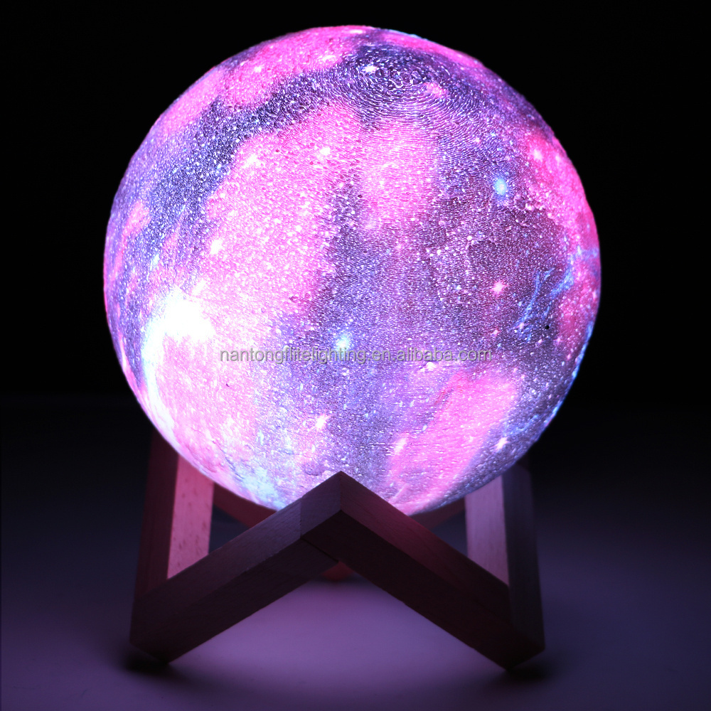 16 Colors LED Moon Lamp Kids Night Light Galaxy Lamp 3D Star Moon Light Change Touch And Remote Control Galaxy Light For Gifts