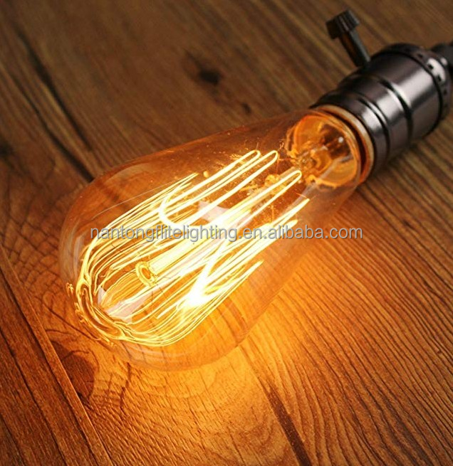 ST58 ST64 40 watts Incandescent dimmable warm white Squirrel Cage Filament E27 Vintage Edison Bulb