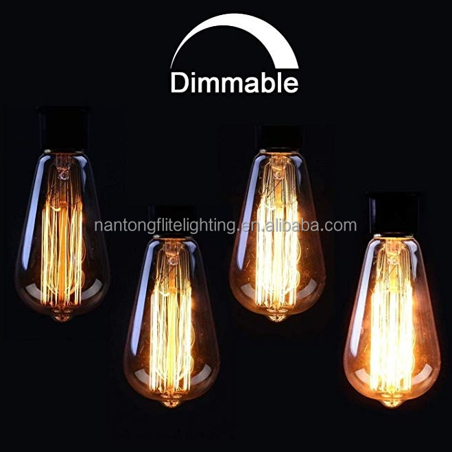 ST58 ST64 40 watts Incandescent dimmable warm white Squirrel Cage Filament E27 Vintage Edison Bulb