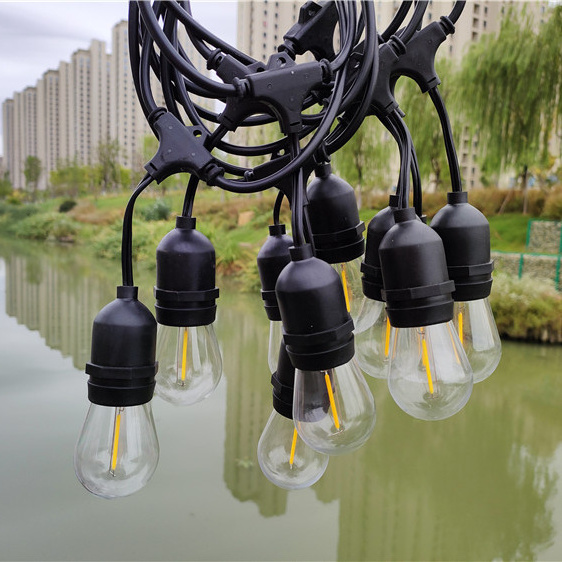 10m 15m 48ft outdoor Energy Saving Globe String Lights S14 Clear LED Bulbs  Festoon Patio Strong String Lights